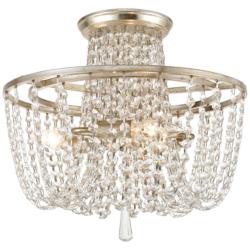 Crystorama Arcadia 15&quot; Wide Antique Silver Ceiling Light