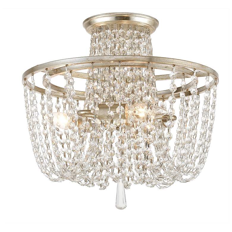 Image 3 Crystorama Arcadia 15" Wide Antique Silver Ceiling Light more views