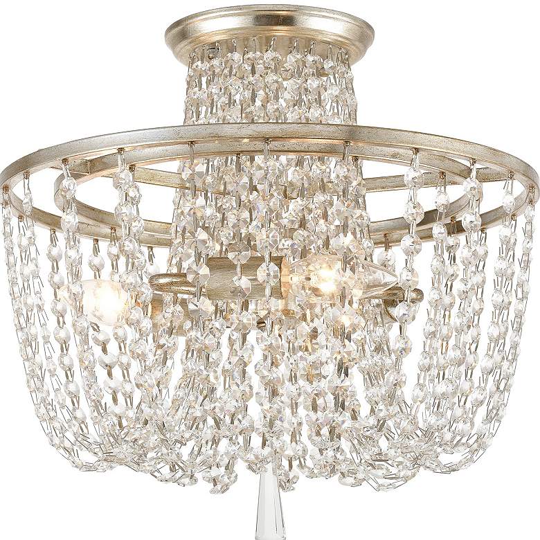 Image 4 Crystorama Arcadia 15" Wide Antique Silver Ceiling Light more views