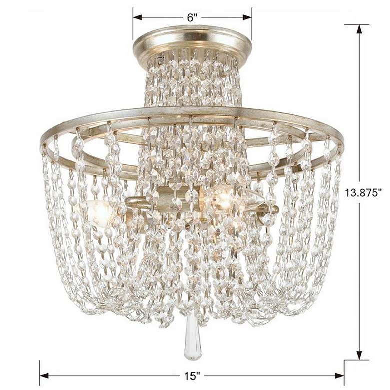 Image 5 Crystorama Arcadia 15" Wide Antique Silver Ceiling Light more views