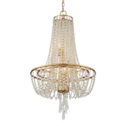Crystorama Arcadia 18&quot; Wide Antique Gold Crystal Chandelier