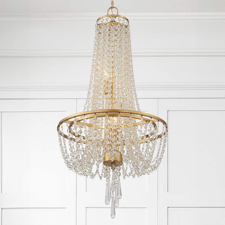 Image 1 Crystorama Arcadia 18" Wide Antique Gold Crystal Chandelier
