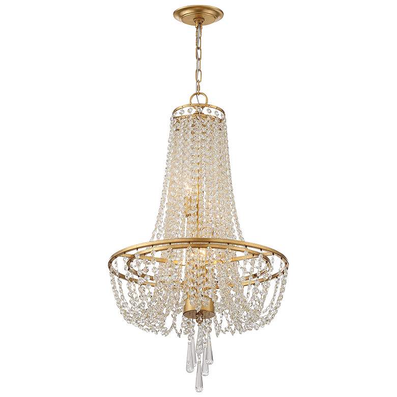 Image 3 Crystorama Arcadia 18" Wide Antique Gold Crystal Chandelier more views