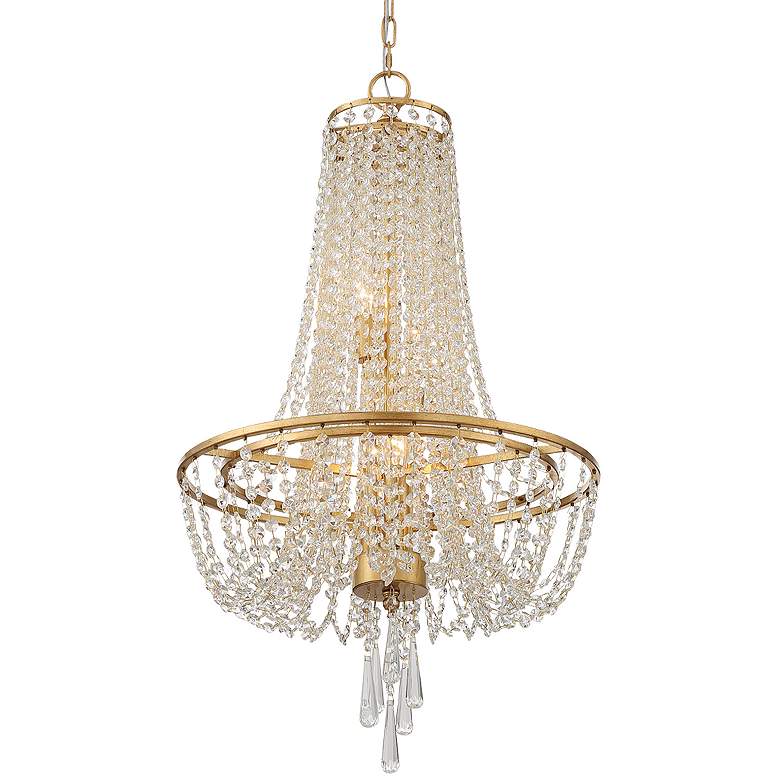 Image 3 Crystorama Arcadia 18 inch Wide Antique Gold Crystal Chandelier more views