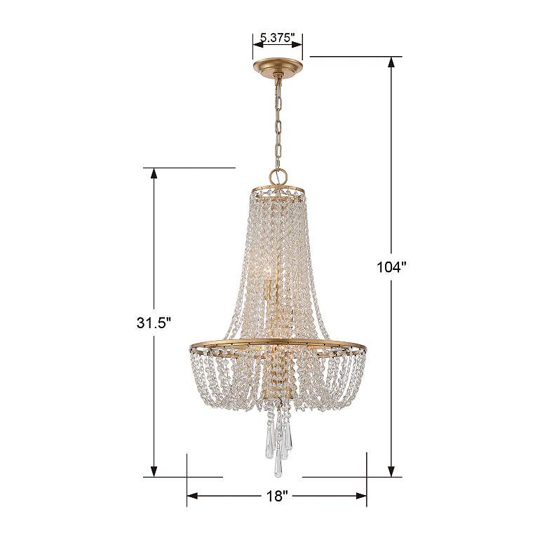 Image 4 Crystorama Arcadia 18 inch Wide Antique Gold Crystal Chandelier more views