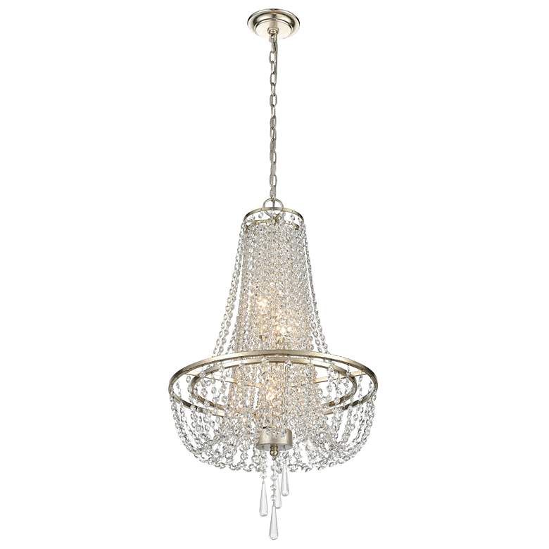 Image 3 Crystorama Arcadia 18 inchW Antique Silver Crystal Chandelier more views