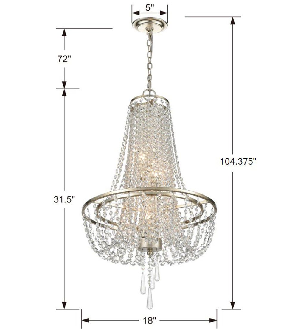 Crystorama Arcadia 18"W Antique Silver Crystal Chandelier