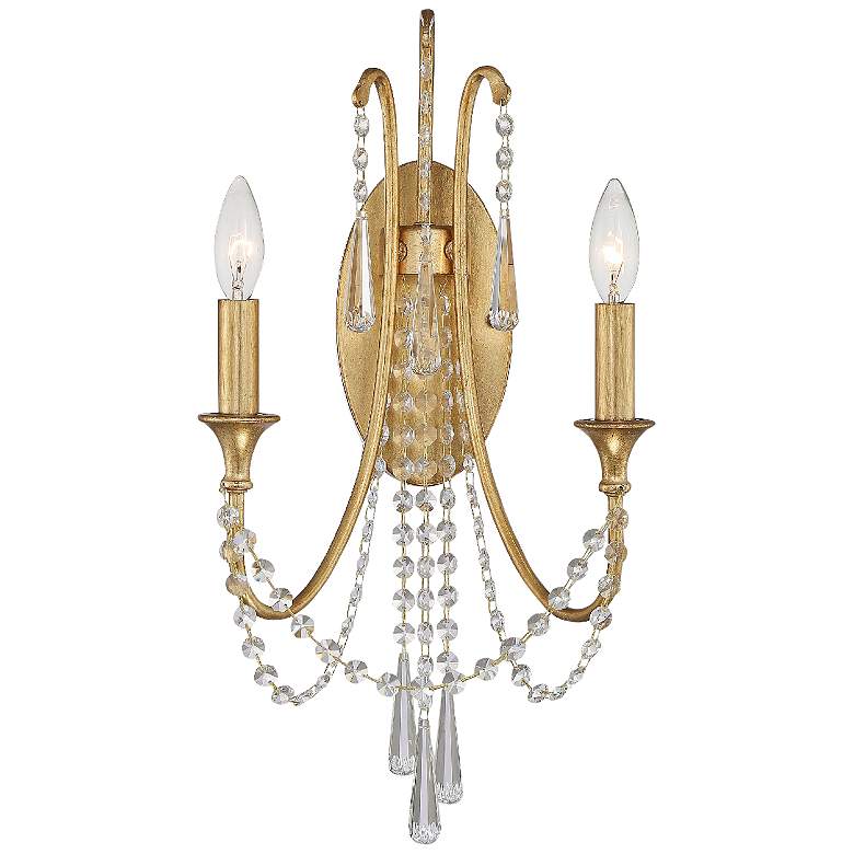 Crystorama Arcadia 21 1/4 inch High Antique Gold Wall Sconce