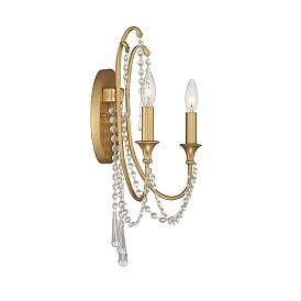 Image2 of Crystorama Arcadia 21 1/4" High Antique Gold Wall Sconce more views