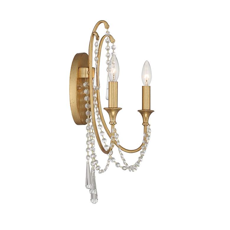 Image 2 Crystorama Arcadia 21 1/4" High Antique Gold Wall Sconce more views