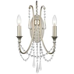 Crystorama Arcadia 21&quot;H Silver 2-Light Crystal Wall Sconce