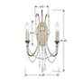 3_Crystorama Arcadia 21"H Silver 2-Light Crystal Wall Sconce more views