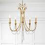 1_Crystorama Arcadia 23 1/2" 5-Light Antique Gold and Crystal Chandelier