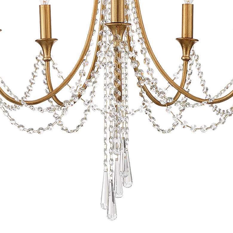 Image 3 Crystorama Arcadia 23 1/2 inch 5-Light Antique Gold and Crystal Chandelier more views