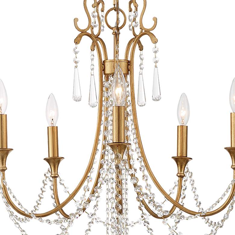 Image 4 Crystorama Arcadia 23 1/2 inch 5-Light Antique Gold and Crystal Chandelier more views