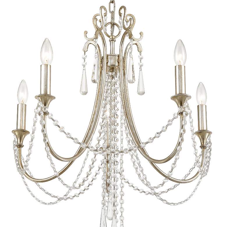 Image 4 Crystorama Arcadia 23 1/2" Antique Silver 5-Light Crystal Chandelier more views