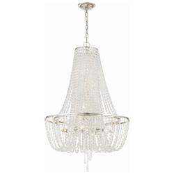 Crystorama Arcadia 24"W Antique Silver 9-Light Chandelier