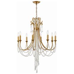 Crystorama Arcadia 26" Wide Antique Gold Crystals 8-Light Chandelier