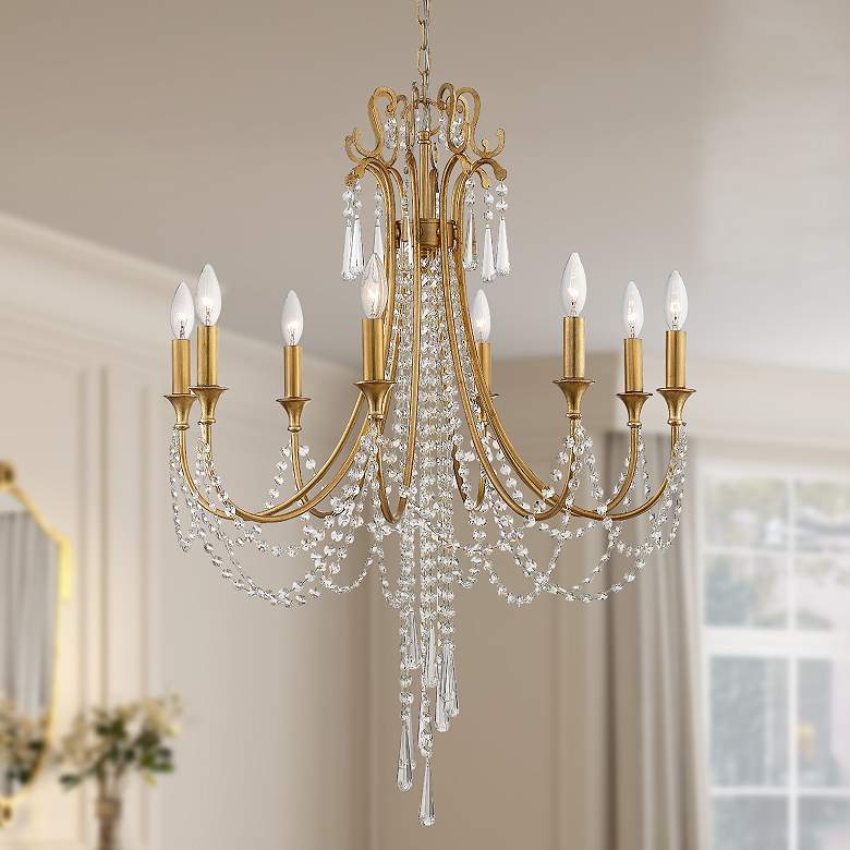 Image 2 Crystorama Arcadia 26" Wide Antique Gold Crystals 8-Light Chandelier