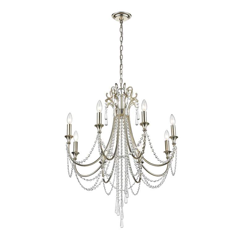 Image 3 Crystorama Arcadia 27 inchW Antique Silver Crystal Chandelier more views