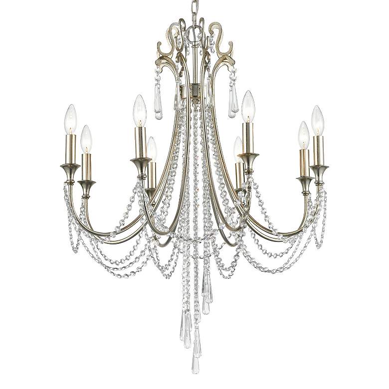 Image 4 Crystorama Arcadia 27"W Antique Silver Crystal Chandelier more views