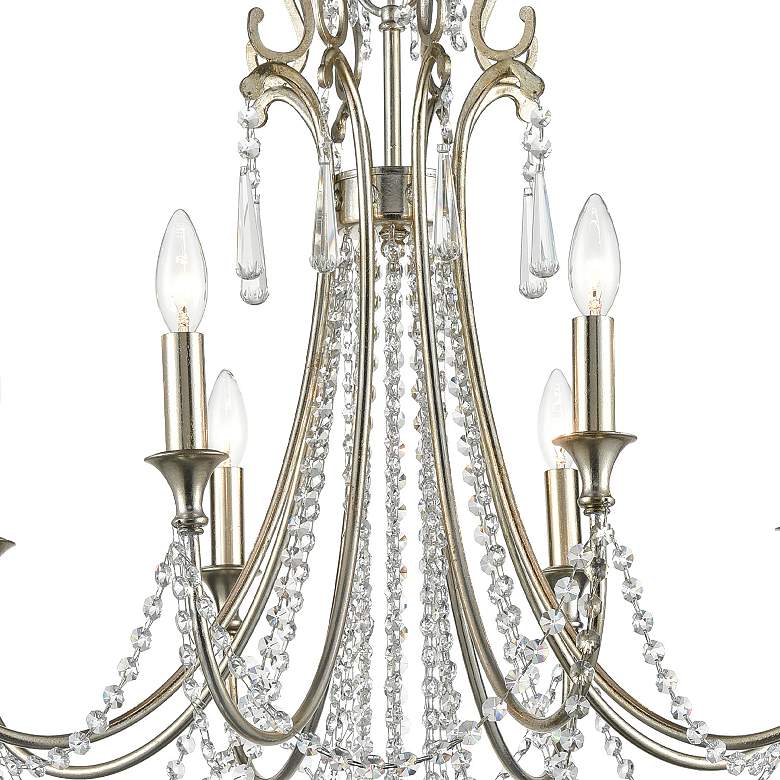 Image 5 Crystorama Arcadia 27"W Antique Silver Crystal Chandelier more views