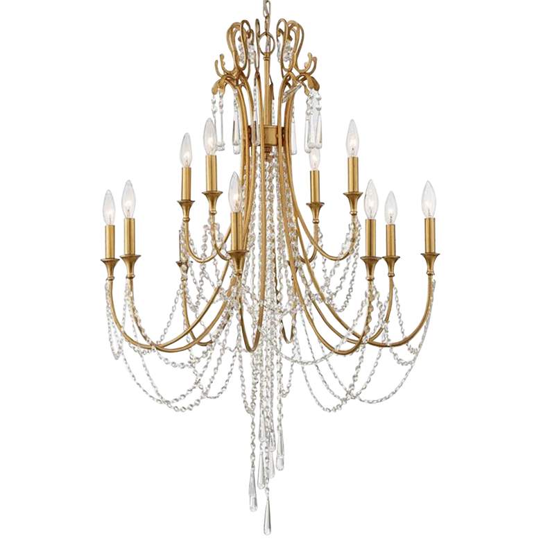 Image 2 Crystorama Arcadia 32 1/2 inch Wide 12-Light Antique Gold Chandelier