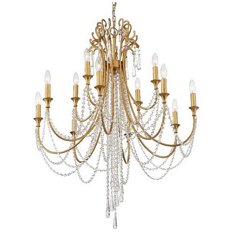 Image 2 Crystorama Arcadia 32 1/2" Wide 12-Light Antique Gold Chandelier