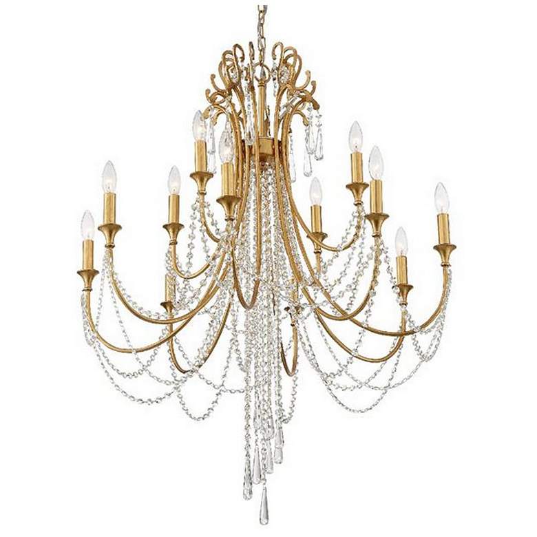 Image 2 Crystorama Arcadia 32 1/2 inch Wide 12-Light Antique Gold Chandelier