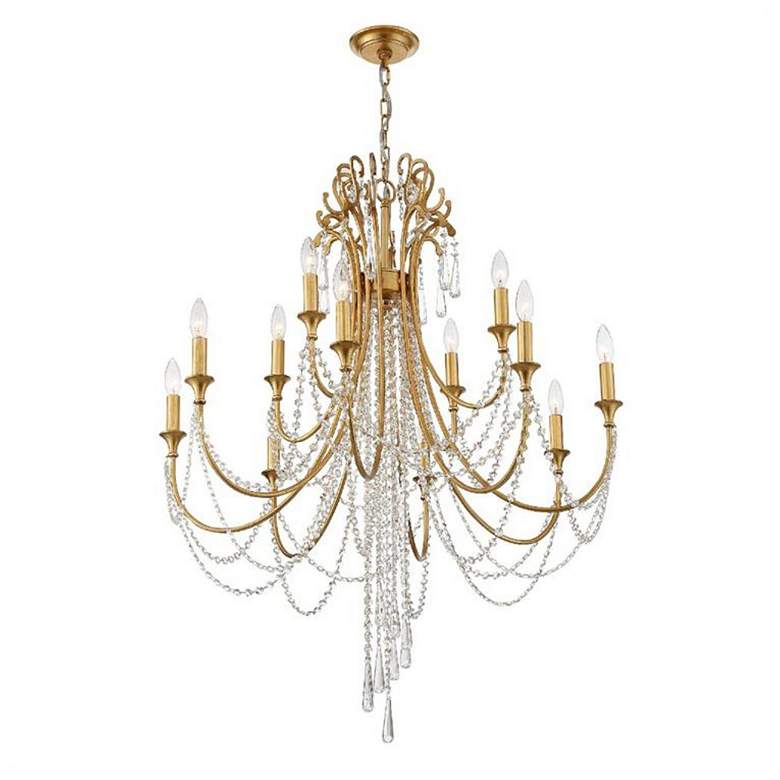 Image 3 Crystorama Arcadia 32 1/2 inch Wide 12-Light Antique Gold Chandelier more views