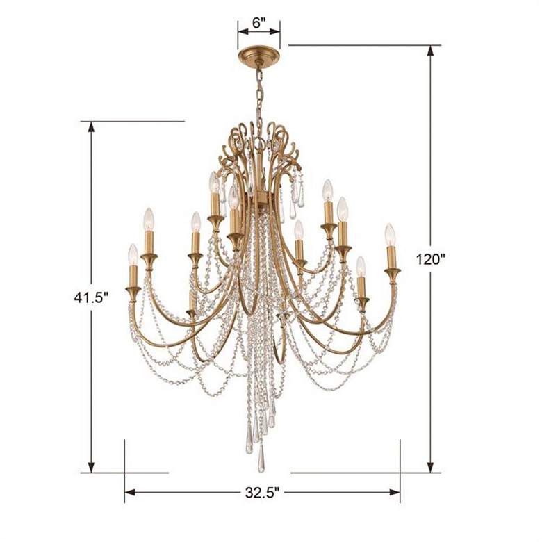 Image 6 Crystorama Arcadia 32 1/2" Wide 12-Light Antique Gold Chandelier more views