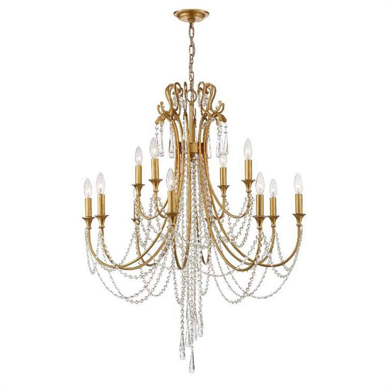 Image 7 Crystorama Arcadia 32 1/2" Wide 12-Light Antique Gold Chandelier more views