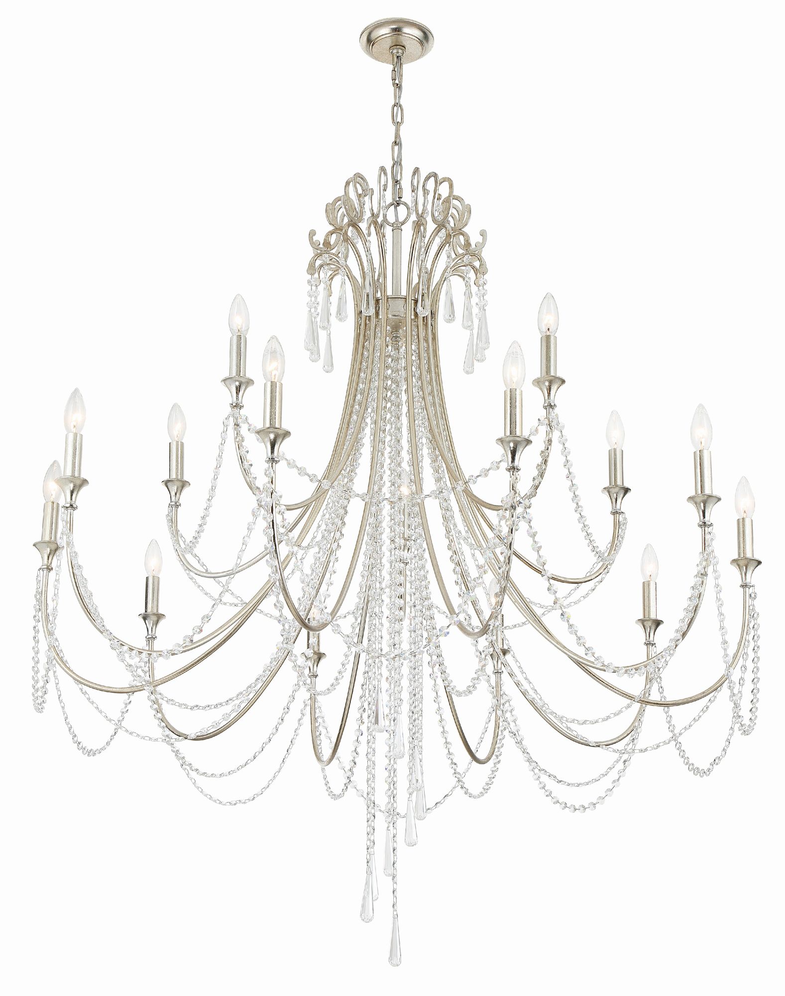 Image 2 Crystorama Arcadia 46.25'' Antique Silver Chandelier more views
