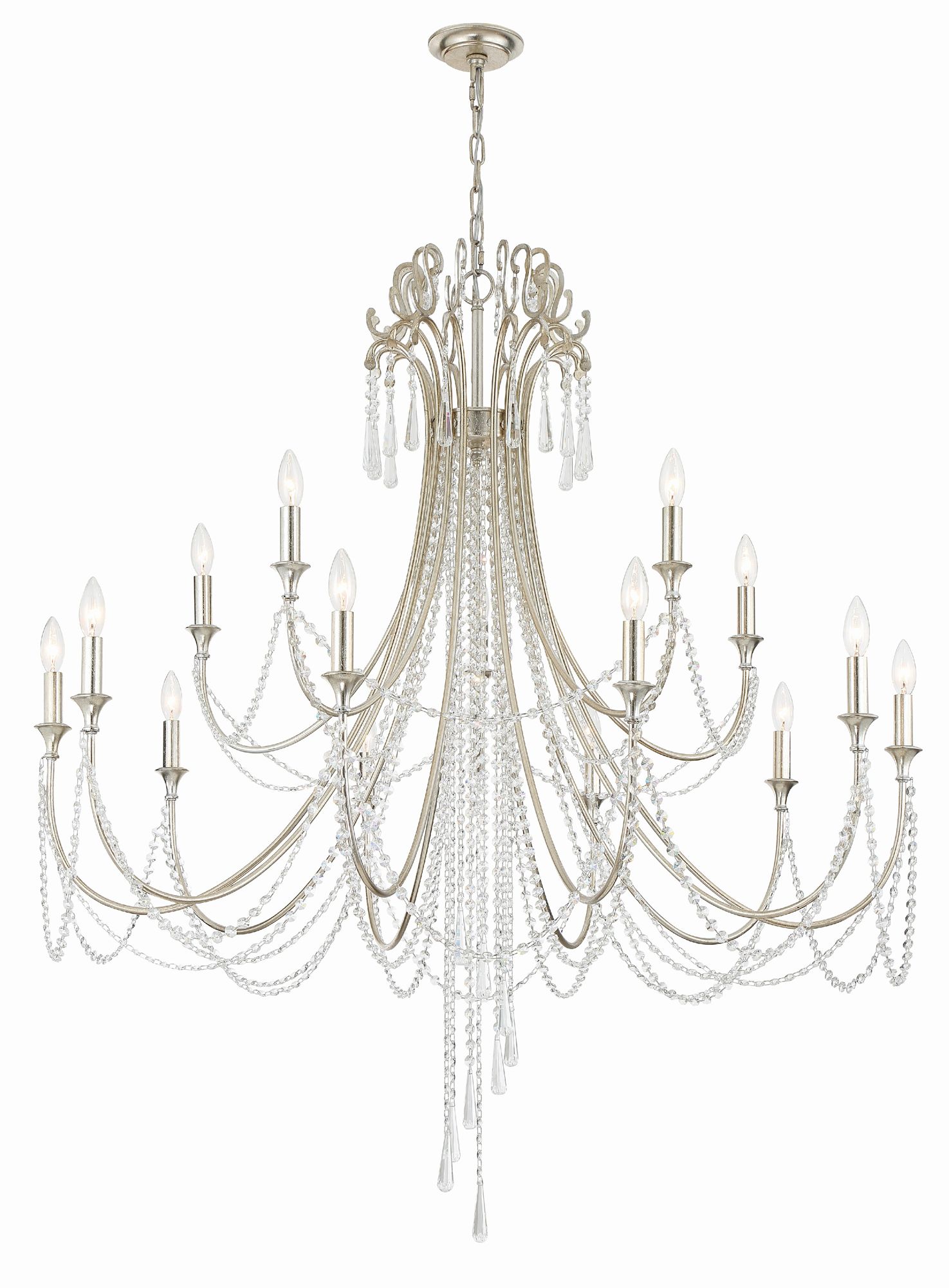 Image 3 Crystorama Arcadia 46.25'' Antique Silver Chandelier more views