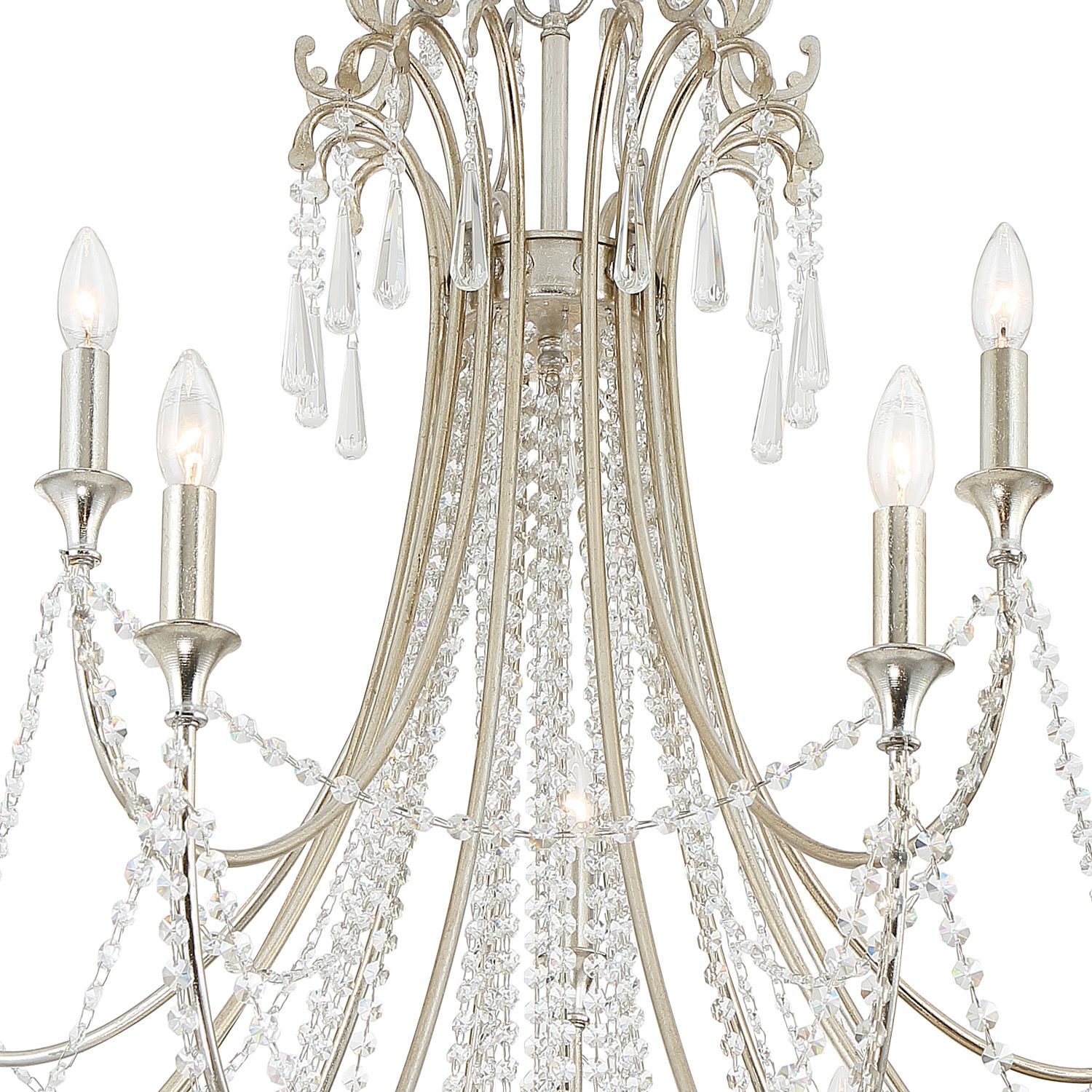 Image 4 Crystorama Arcadia 46.25'' Antique Silver Chandelier more views