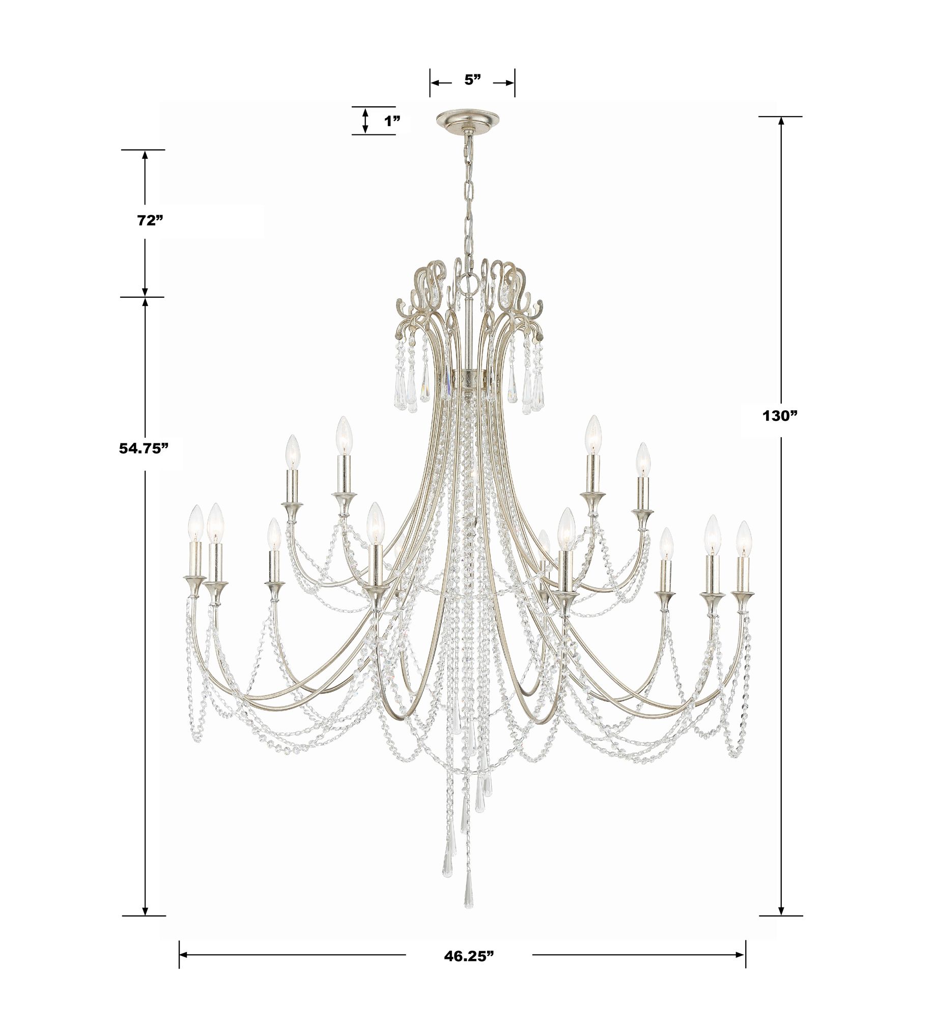 Image 5 Crystorama Arcadia 46.25'' Antique Silver Chandelier more views