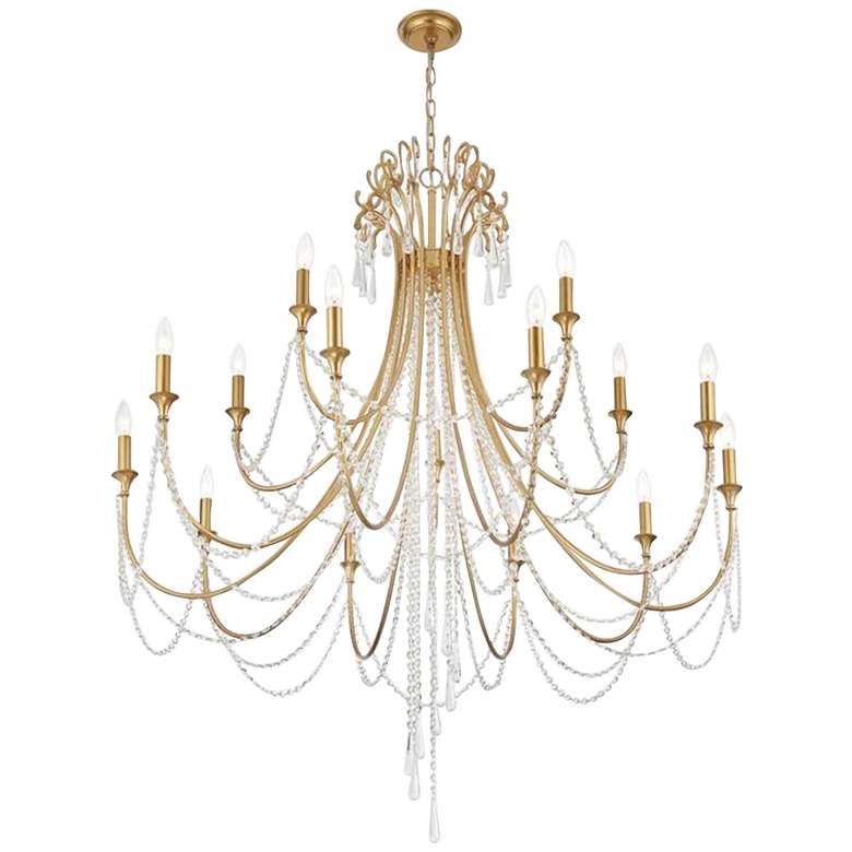 Image 2 Crystorama Arcadia 46 1/4"W Antique Gold 15-Light Chandelier