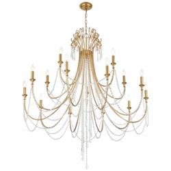 Crystorama Arcadia 46 1/4"W Antique Gold 15-Light Chandelier
