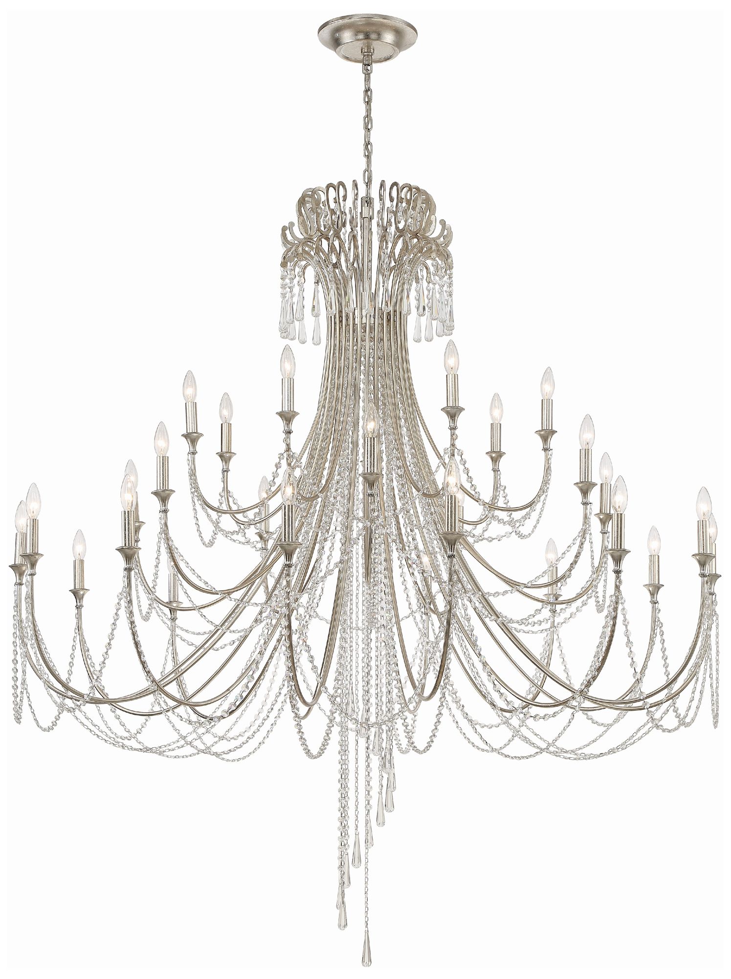 Crystorama Arcadia 61'' Antique Silver Chandelier