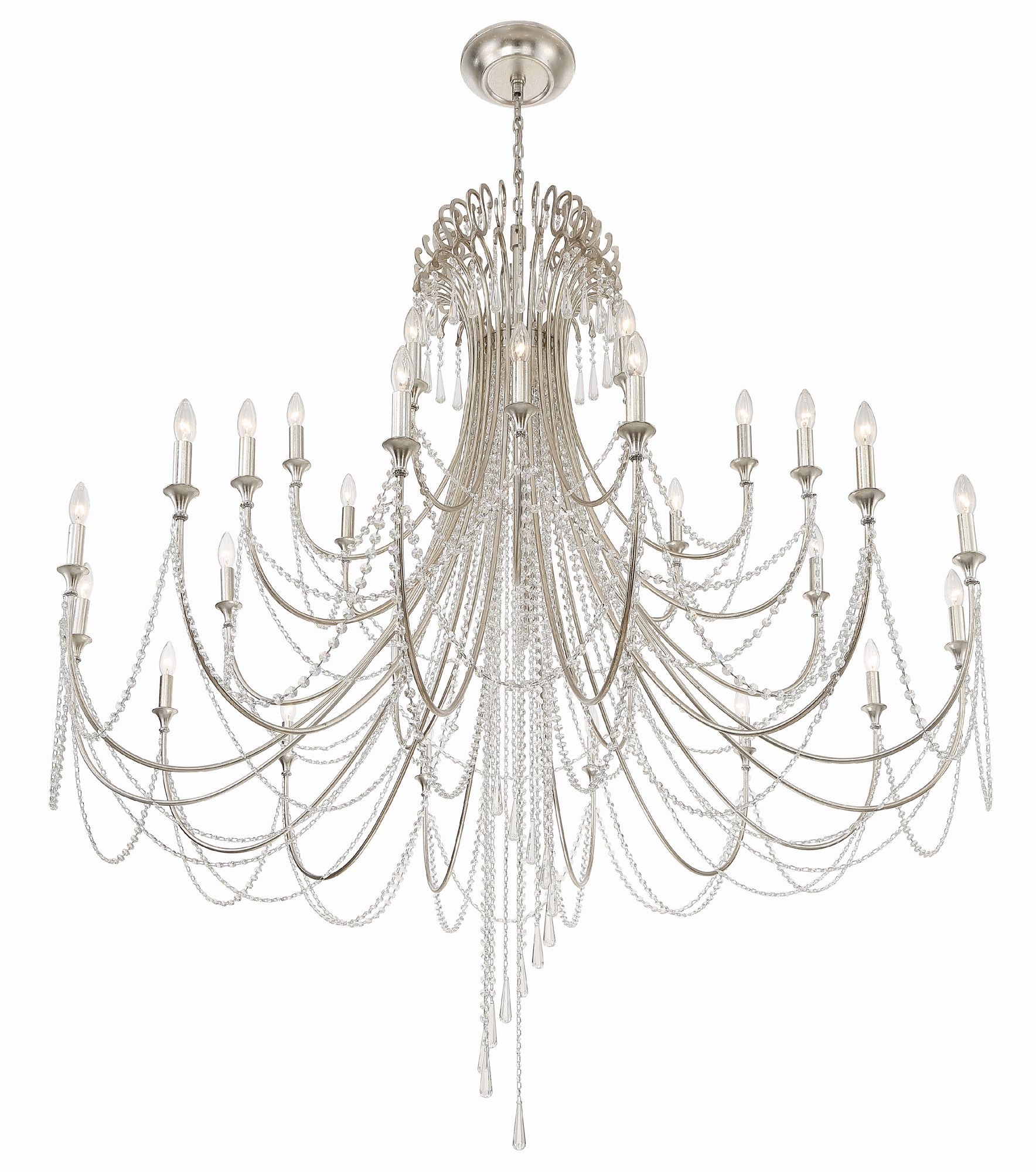 Image 2 Crystorama Arcadia 61'' Antique Silver Chandelier more views