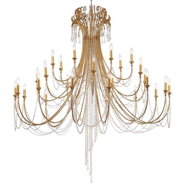 Image 1 Crystorama Arcadia 61" Wide Antique Gold 28-Light Chandelier