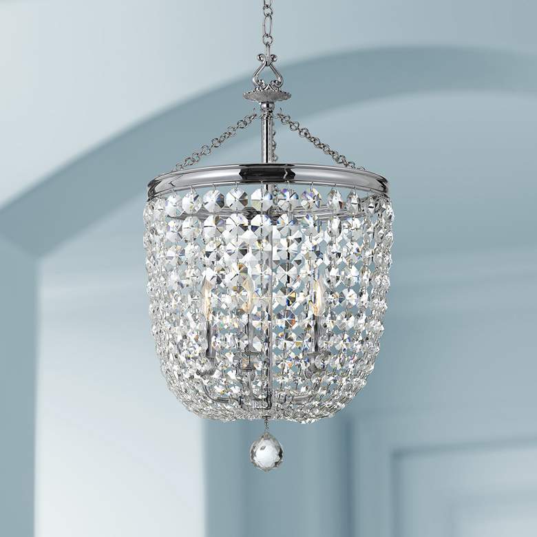 Image 1 Crystorama Archer 14" Wide Polished Chrome Pendant Light
