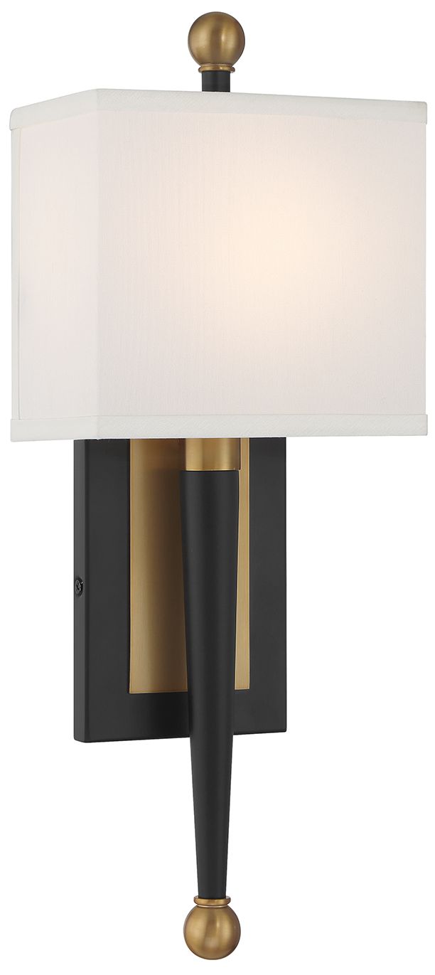 Image 2 Crystorama Ardson 7'' Matte Black + Vibrant Gold Sconce