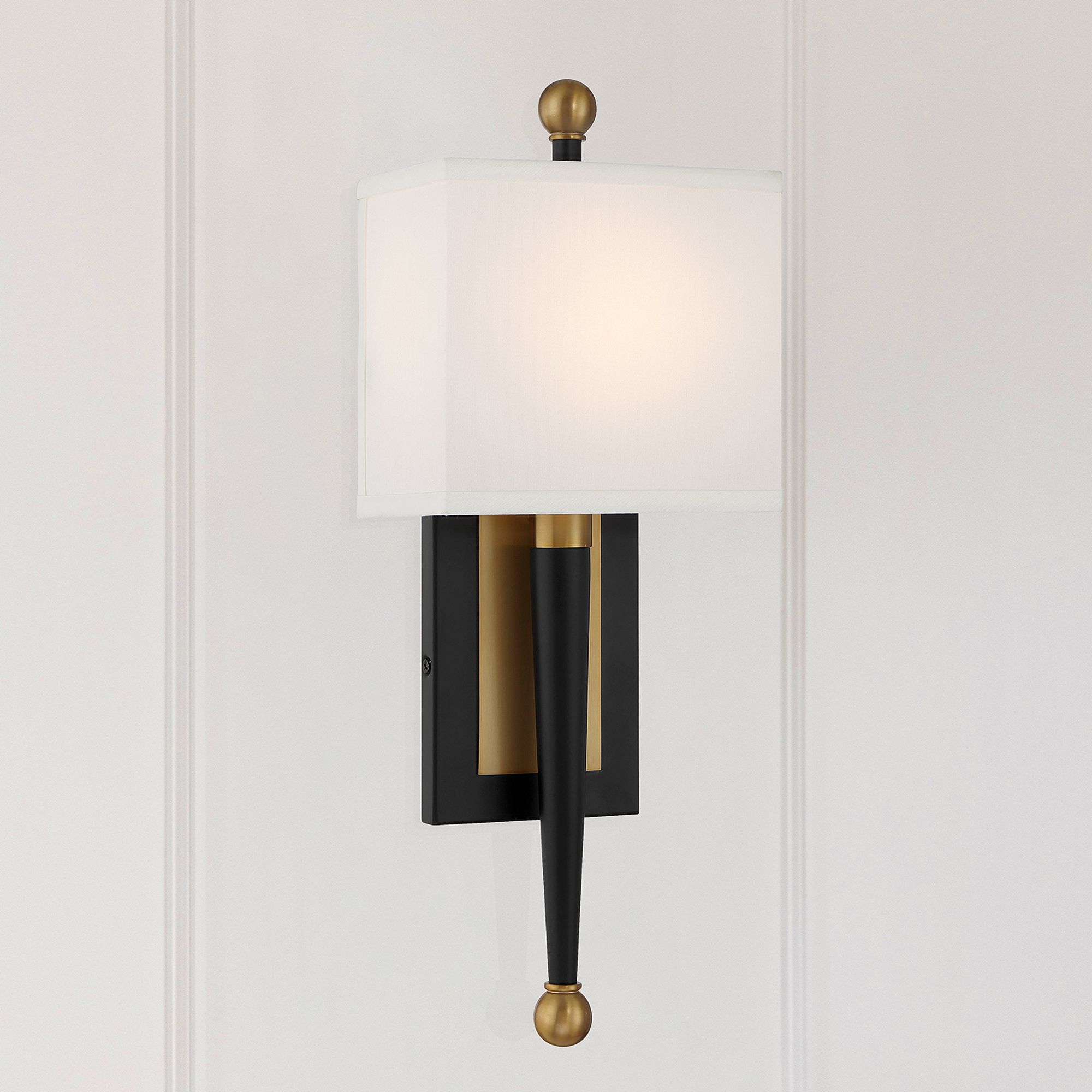 Image 7 Crystorama Ardson 7'' Matte Black + Vibrant Gold Sconce more views