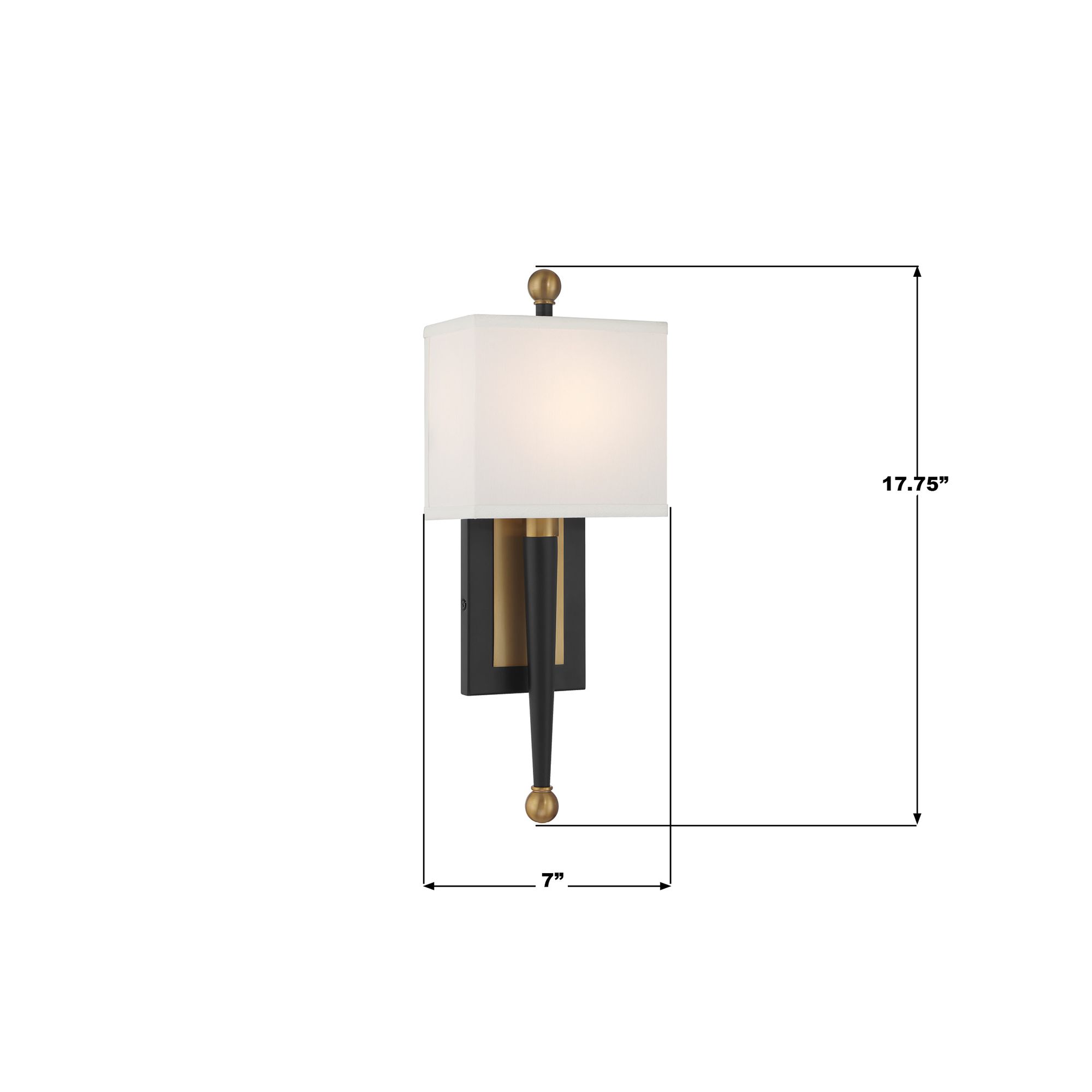 Crystorama Ardson 7'' Matte Black + Vibrant Gold Sconce