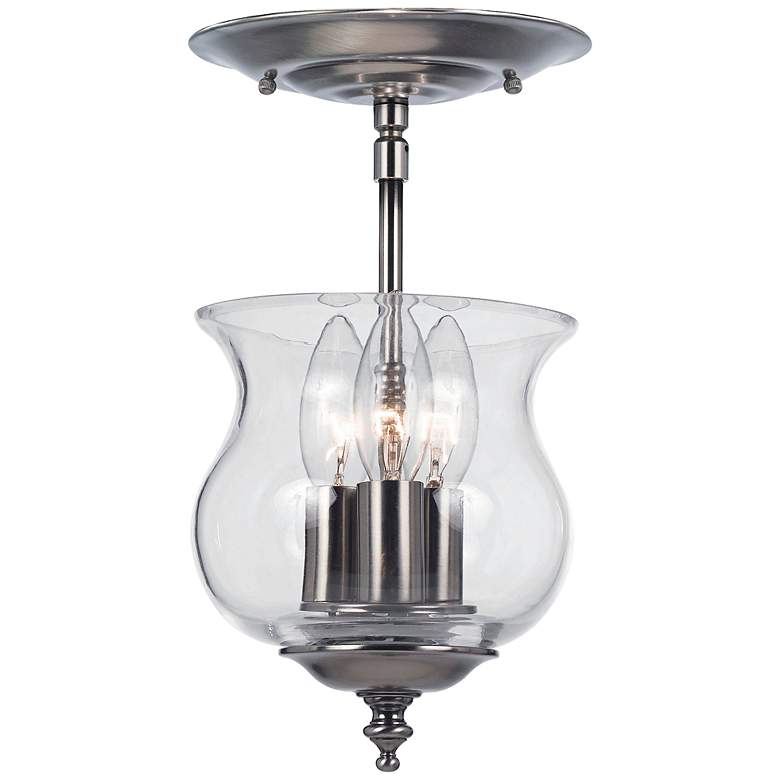Image 1 Crystorama Ascott 6 1/2 inch Wide Pewter Ceiling Light