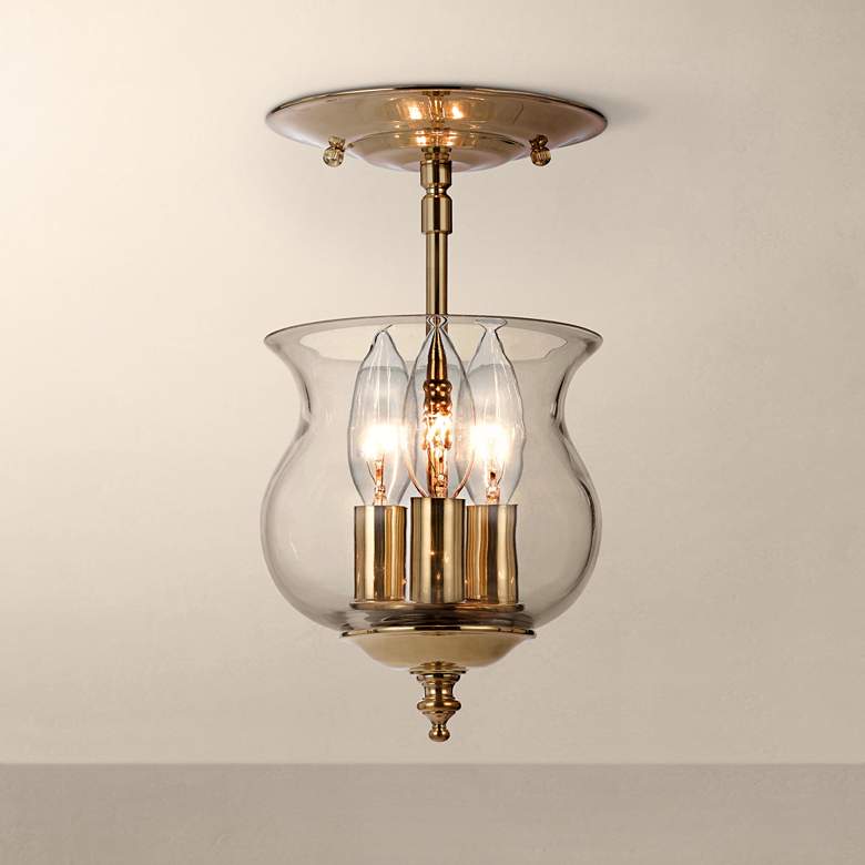 Image 1 Crystorama Ascott 6 1/2 inch Wide Polished Brass Ceiling Light