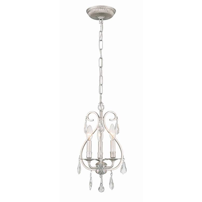 Image 3 Crystorama Ashton 10"W Olde Silver 3-Light Mini Chandelier more views