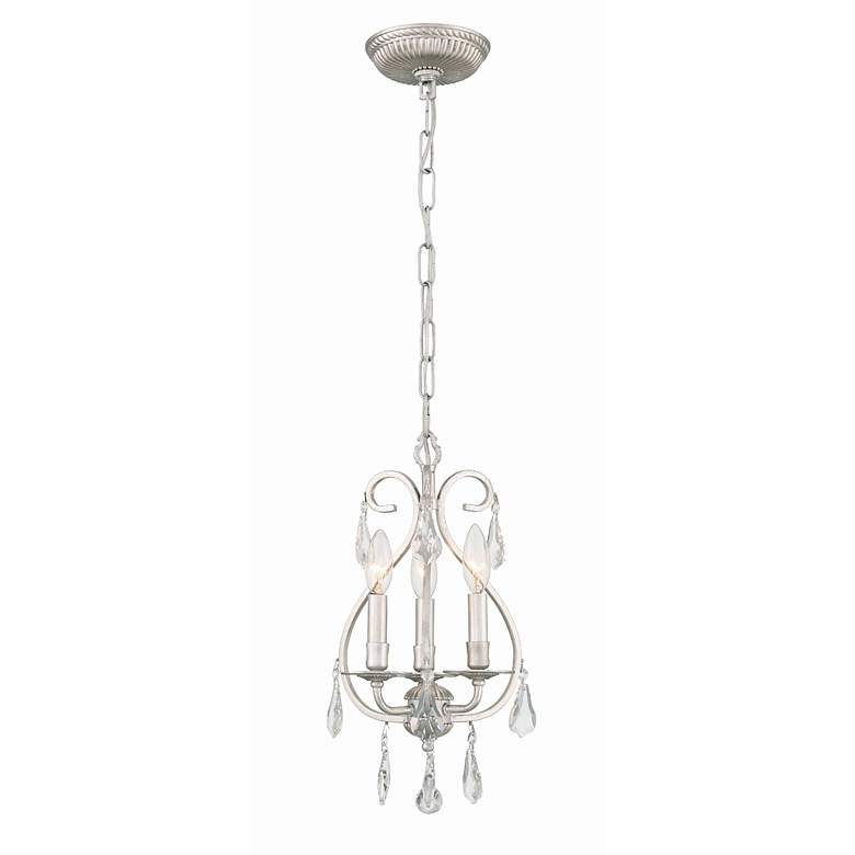 Image 3 Crystorama Ashton 10 inchW Olde Silver 3-Light Mini Chandelier more views