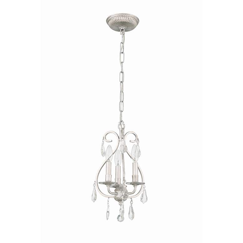 Image 4 Crystorama Ashton 10"W Olde Silver 3-Light Mini Chandelier more views